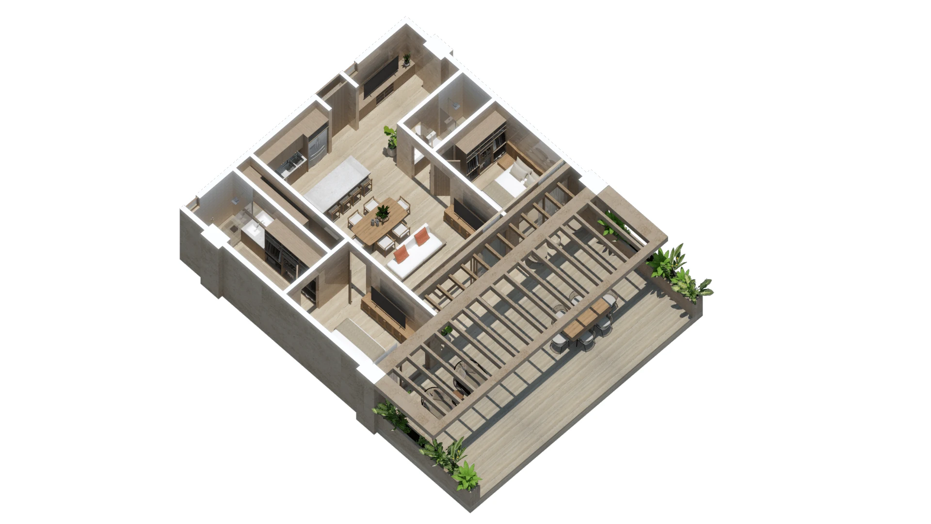 Axonométrico de Condo A104