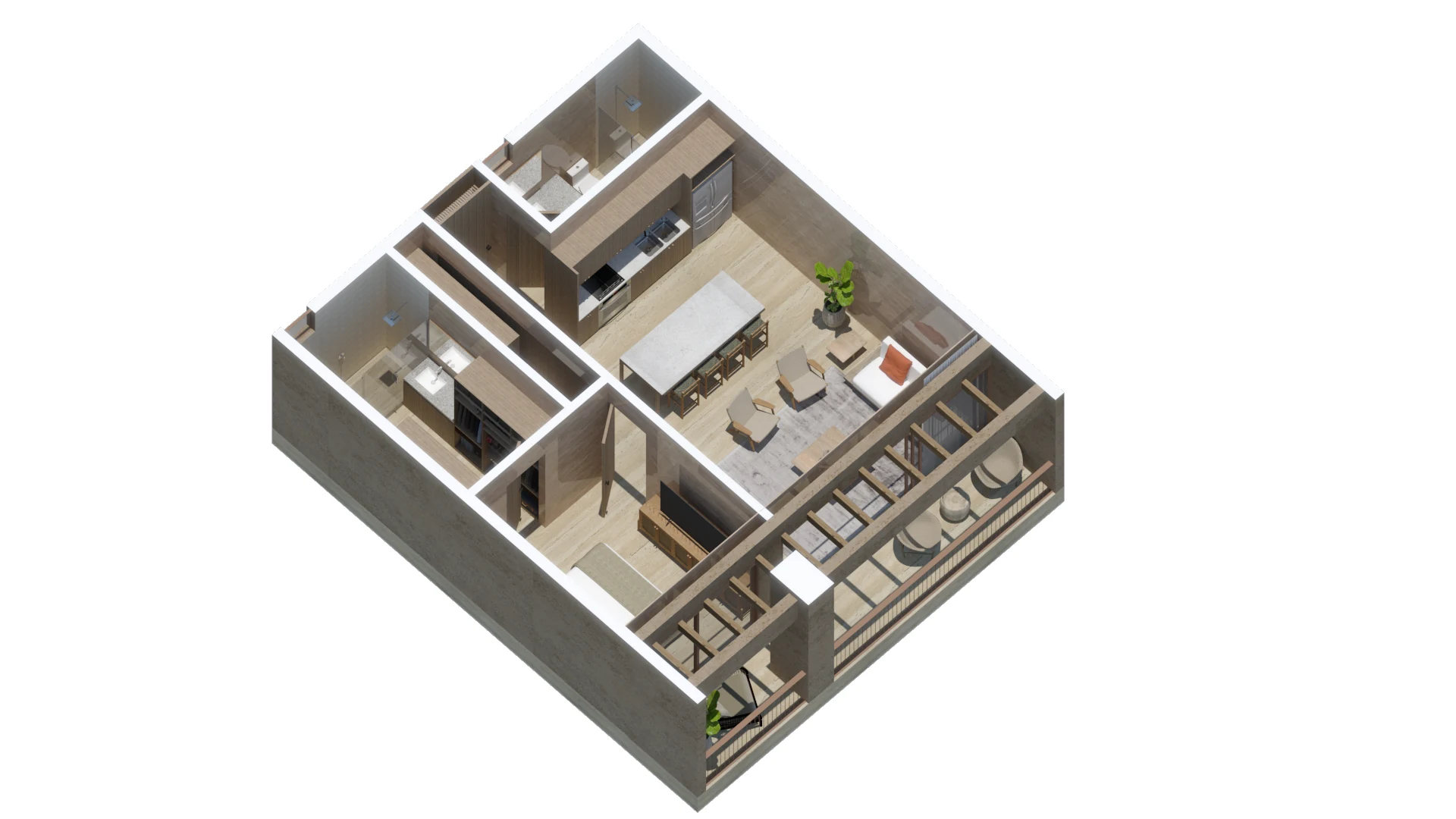 Axonométrico de Condo B305