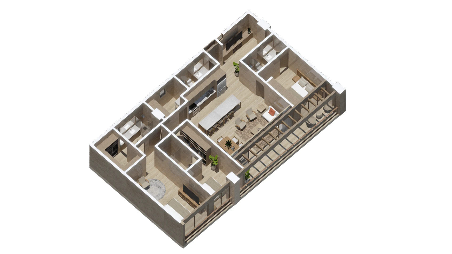 Axonométrico de Condo B313