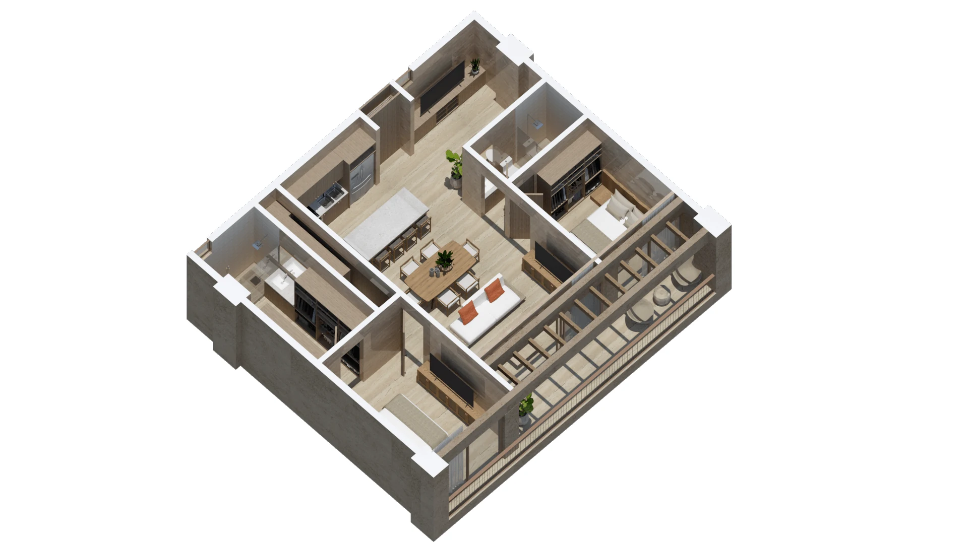 Axonométrico de Condo A201