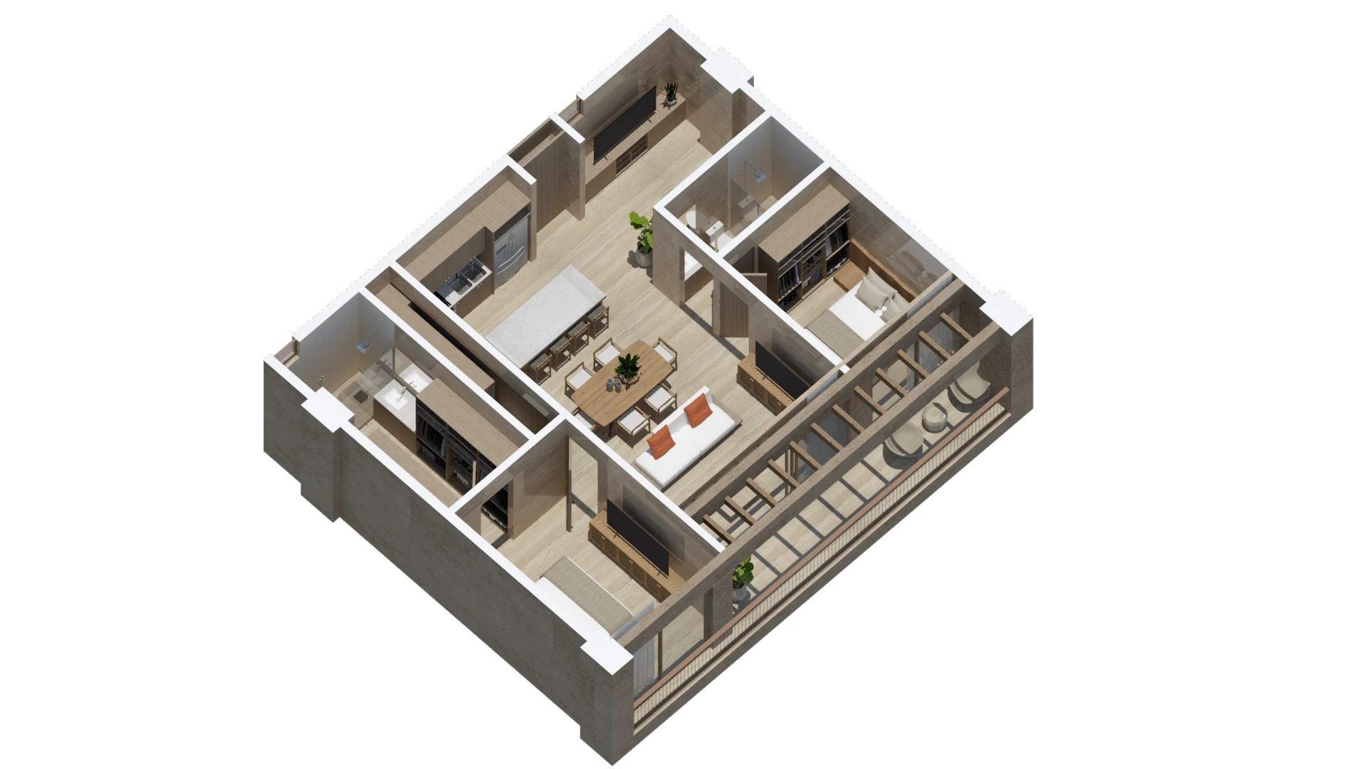 Axonométrico de Condo A302
